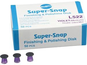 Super-Snap - Scheiben Minischeibe, violett - mittel, beidseitig beschichtet, Packung 50 Stück