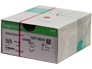 Supramid schwarz, pseudomonofil - Nadeltyp HS 15 USP 5/0, Länge 45 cm (C0712035), Packung 36 Stück
