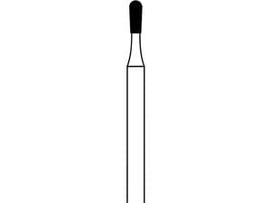 FG-Diamant, Form 237 ISO 012, Körnung extra-grob (schwarz), Kopflänge 3 mm, Packung 5 Stück