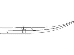 Feine Schere Länge 110 mm (BC111R), gebogen