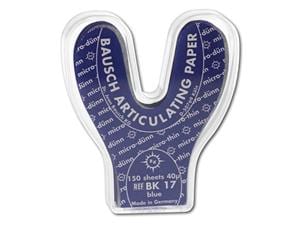 Bausch Artikulationspapier - Hufeisenform BK 17, blau, 40 &#181;, 150 Bogen
