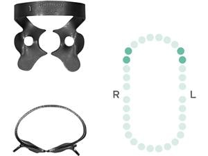 Kofferdam-Klammer, Black Line - Prämolaren Figur 1, für obere und untere Prämolaren