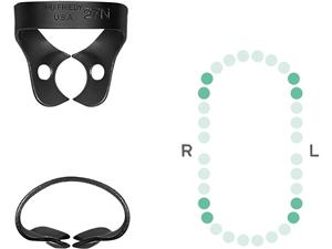 Kofferdam-Klammer, Black Line - Prämolaren Figur 27N, für obere und untere Prämolaren