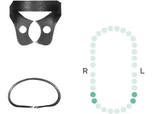 Kofferdam-Klammer, Black Line - Prämolaren Figur 29, untere Prämolaren, ohne Flügel