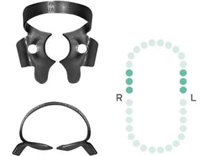 Kofferdam-Klammer, Black Line - Obere Molaren Figur 4, für obere, kleine Molaren