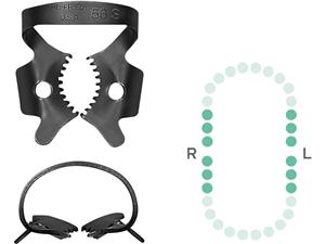 Kofferdam-Klammer, Black Line - Molaren insgesamt Figur 56S, große Molaren, gezacktes Klammermaul