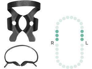 Kofferdam-Klammer, Black Line - Obere Molaren Figur 8, für obere Molaren