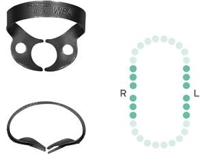 Kofferdam-Klammer, Black Line - Molaren insgesamt Figur W8A, Wurzeln der kleineren Molaren