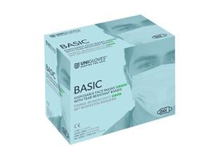 Unigloves Basic Mundschutz Grün, Packung 50 Stück
