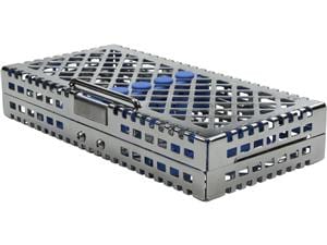 Steri-Wash-Tray, für 6 Instrumente Blau, mit Deckel