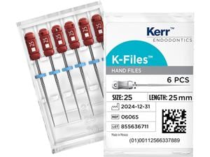 K-Files, Länge 25 mm ISO 025, rot, Packung 6 Stück