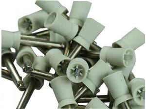 Latch-Type Cups Mit Nylon-Bürstchen. weiß, hart, 9009/30, Packung 30 Stück