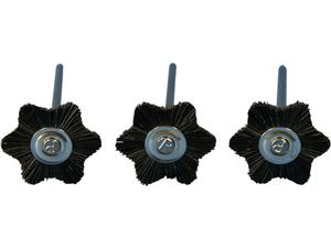 Miniaturbürsten Sternförmig, montiert Ø 23 mm, schwarz, Packung 12 Stück