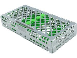 Steri-Wash-Tray, für 6 Instrumente Grün, mit Deckel