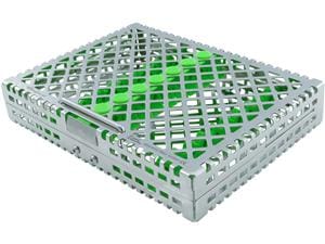 Steri-Wash-Tray, für 10 Instrumente Grün, mit Deckel