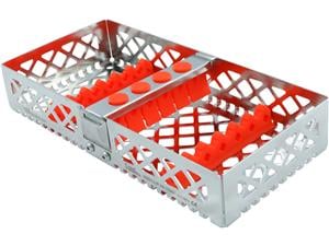 Steri-Wash-Tray, für 6 Instrumente Orange, mit Clip