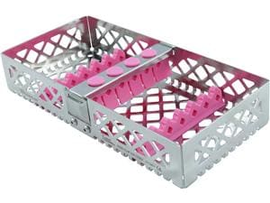 Steri-Wash-Tray, für 6 Instrumente Pink, mit Clip
