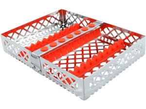 Steri-Wash-Tray, für 10 Instrumente Orange, mit Clip