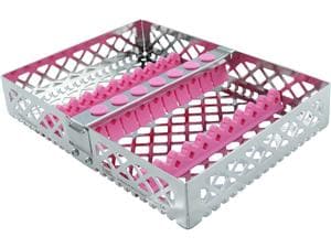 Steri-Wash-Tray, für 10 Instrumente Pink, mit Clip