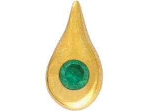 Prodental® Twizzler, Zahnschmuck Gold mit Edelstein Tropfen, Achat grün, Größe 2,1 x 4,1mm