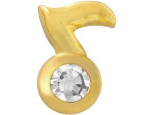 Prodental® Twizzler, Zahnschmuck Gold mit Edelstein Note, Diamant weiß, Größe 3,4 x 2,2 mm