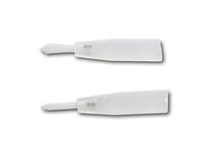 HS-Pinseleinsätze Borsten weiß, kurz (6 mm), Schaft transparent, Beutel 100 Stück