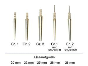 HS-Dowel-Pins Standard-Ausführung, Größe 1, Packung 100 Stück