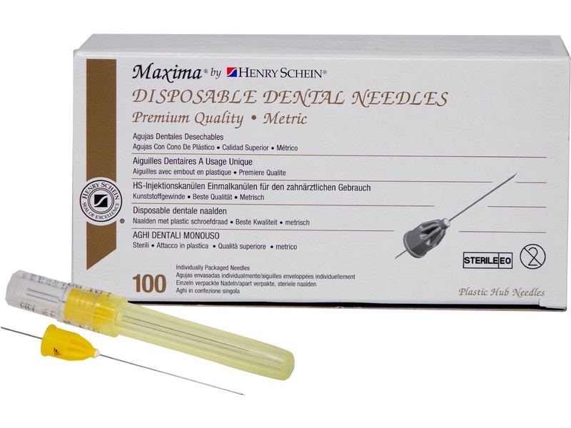 HSMaxima® Injektionskanülen, Disposable Dental Needles Gelb 27G, 30