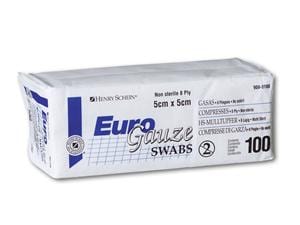 HS-Mullkompressen Euro Gauze, unsteril Größe 5 x 5 cm, 8-lagig, Packung 100 Stück