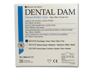 HS-Kofferdam Format 15 x 15 cm Blau, dünn, Packung 36 Blatt