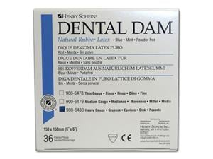 HS-Kofferdam Format 15 x 15 cm Blau, dick, Packung 36 Blatt