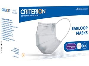 HS-Criterion® Mundschutz mit elastischen Ohrenschlaufen Weiß, 3-lagig, Packung 50 Stück
