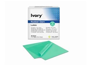 Ivory® Kofferdam Latex für Erwachsene Grün, medium, Packung 36 Blatt