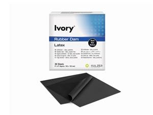 Ivory® Kofferdam Latex für Erwachsene Schwarz, medium, Packung 36 Blatt