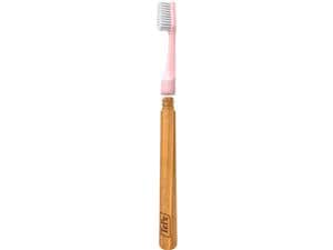 TePe Choice™ Zahnbürste Holzgriff Rose, Packung 14 Stück, mit je 3 Wechselköpfen
