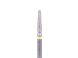 FG-Diamant Ultimate R-D, Konisch-Rund, Form 856 ISO 018, extra fein (gelb), Kopflänge 9 mm, Packung 5 Stück