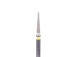 FG-Diamant Ultimate R-D, Konisch-Spitz, Form 858 ISO 014, extra fein (gelb), Kopflänge 8 mm, Packung 5 Stück