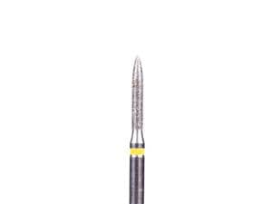 FG-Diamant Ultimate R-D, Flamme, Form 861 ISO 014, extra fein (gelb), Kopflänge 6 mm, Packung 5 Stück