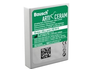 Bausch Arti-Ceram® Artikulationspapier Gerade, BK 92, grün, 200 µ, Packung 50 Blatt
