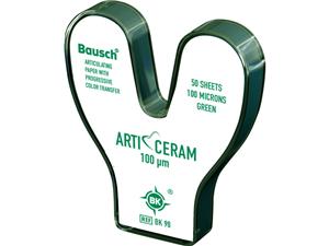 Bausch Arti-Ceram® Artikulationspapier Hufeisen, BK 98, grün, 100 µ, Packung 50 Blatt