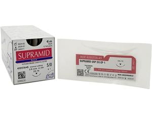 Supramid schwarz - Nadeltyp DS 16 USP 5/0, Länge 45 cm, Packung 12 Stück