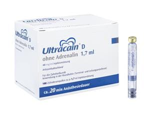 Ultracain™ D ohne Adrenalin (In Österreich nicht registriert) Zylinderampullen 100 x 1,7 ml