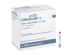 Ultracain™ D ohne Adrenalin (In Österreich nicht registriert) Zylinderampullen 100 x 1,7 ml