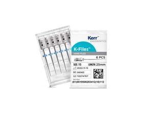 K-Files, Länge 25 mm ISO 015, weiß, Packung 6 Stück