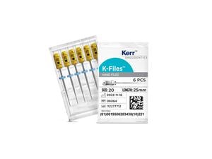 K-Files, Länge 25 mm ISO 020, gelb, Packung 6 Stück