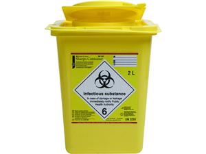 HS-Entsorgungsbehälter / Kanülensammler 2 Liter, (B x T x H) 15,5 x 15 x 17 cm