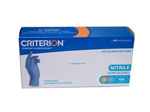 HS-Nitril Handschuhe puderfrei, blau, ohne Beschleuniger, Criterion® Größe S, Packung 100 Stück