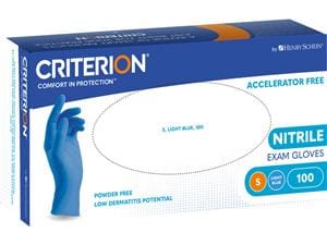 HS-Nitril Handschuhe puderfrei, blau, ohne Beschleuniger, Criterion® Größe S, Packung 100 Stück