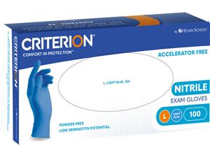 HS-Nitril Handschuhe puderfrei, blau, ohne Beschleuniger, Criterion® Größe L, Packung 100 Stück