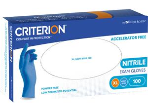 HS-Nitril Handschuhe puderfrei, blau, ohne Beschleuniger, Criterion® Größe XL, Packung 100 Stück